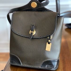 Dooney & Bourke black/gold dot sling/backpack